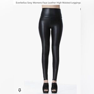 Everbellus Faux Leather High Waisted Leggings Size M Sexy Fall OOTD Moto Chic